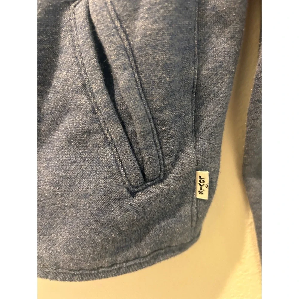 Levis Girls Blue Heather Sherpa Lined Moto Jacket‎ Full Zip Size 6X/7
